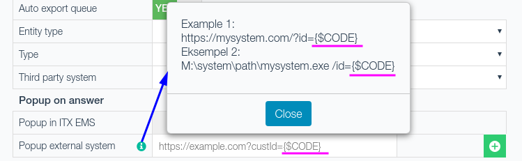 External system info